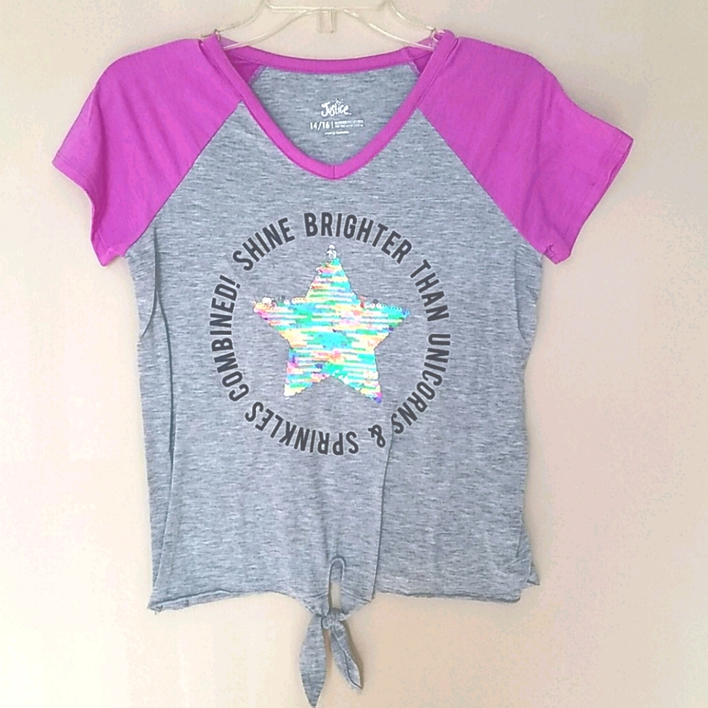 JUSTICE short sleeve tee,size 14-16